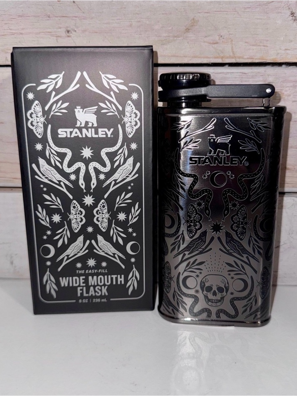 Stanley 8oz Wide Mouth Flask DEADLY DAMASK 2025 Halloween Release NWT